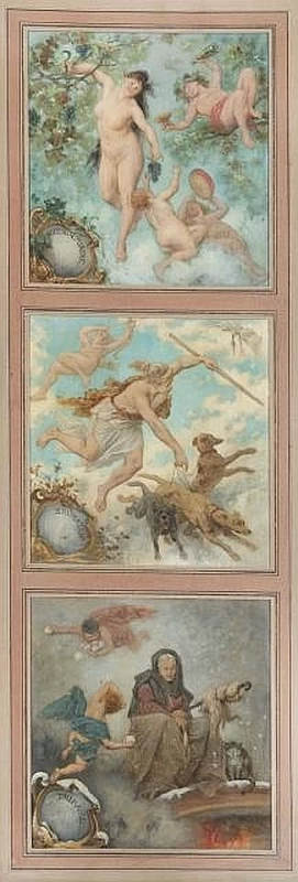 Frederic Theodore Lix - allegorie che rappresentano i mesi dell'anno